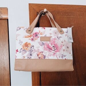 Floral Nicole Miller Hand Bag, Floral Purse, Large Strap Included